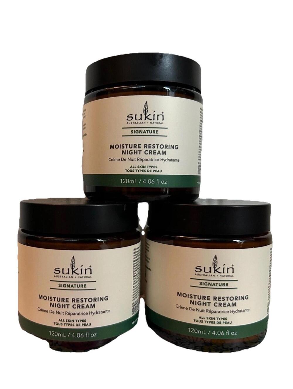 Sukin Signature Moisture Restoring Night Cream 120mL 3 Pack Australian Natural